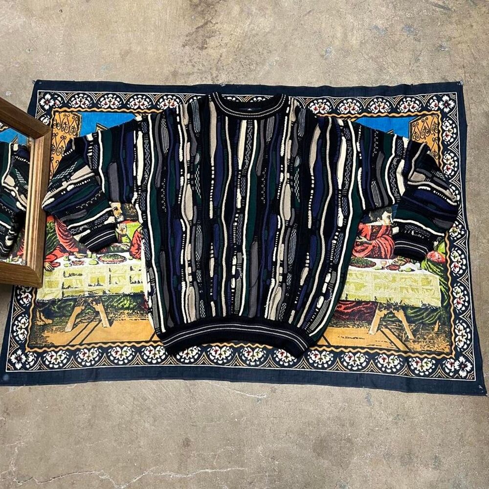 Vintage Coogi 3D cable knit sweater Size XL americana chunky knitted sweatshirt